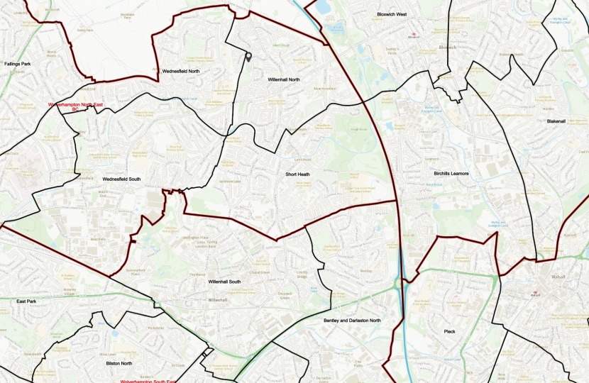 Willenhall area under the boundary commission proposals