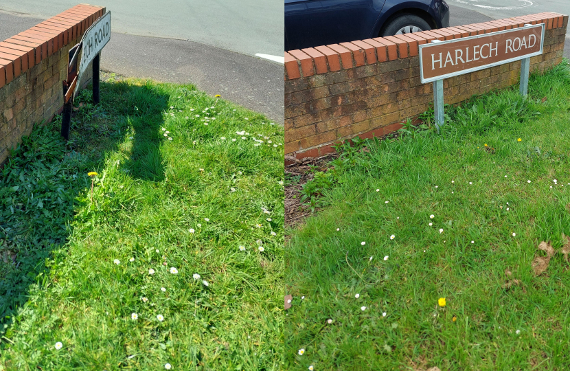 Road sign replaced on Harlech Road