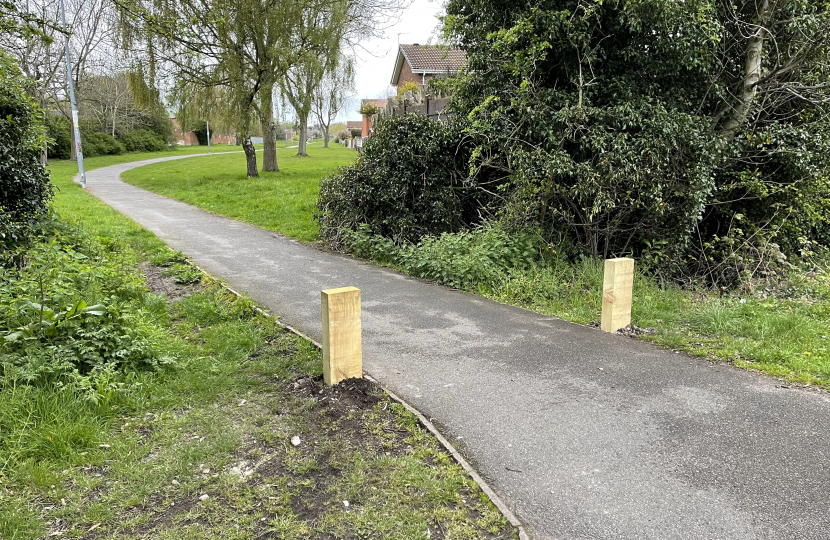 Posts have been installed on Coppice Farm to protect the park from unauthorised vehicles