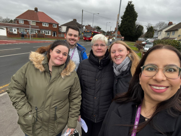 Cllr Josh Whitehouse, Cllr Amandeep Garcha and Cllr Sarah Jane Cooper with residents 