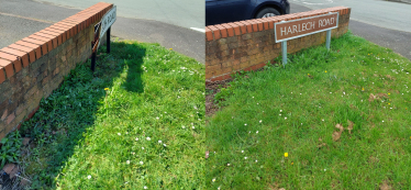 Road sign replaced on Harlech Road