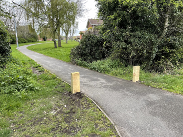 Posts have been installed on Coppice Farm to protect the park from unauthorised vehicles